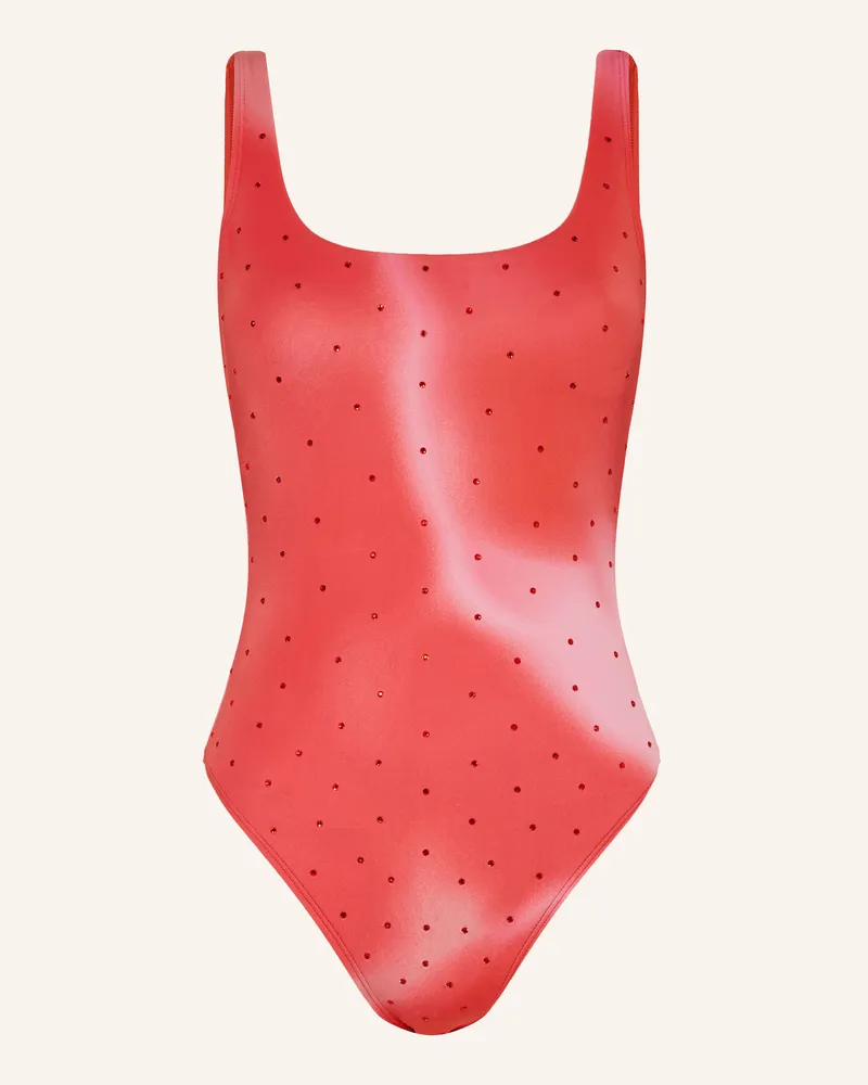GOLDBERGH Badeanzug TROPICANA mit Schmucksteinen Rot