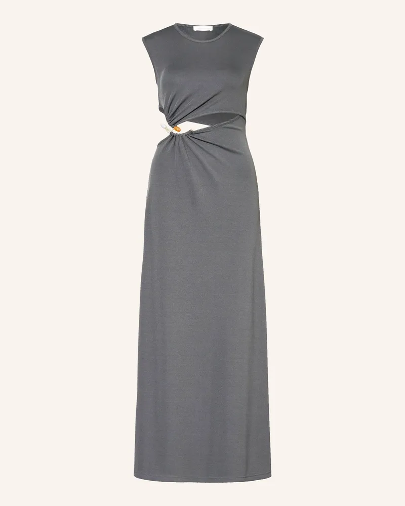Christopher Esber Kleid mit Schmucksteinen Dunkelgrau
