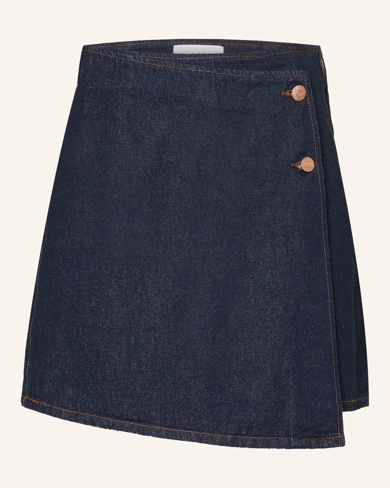 Y.A.S Jeansrock In Wickeloptik blau Dunkelblau