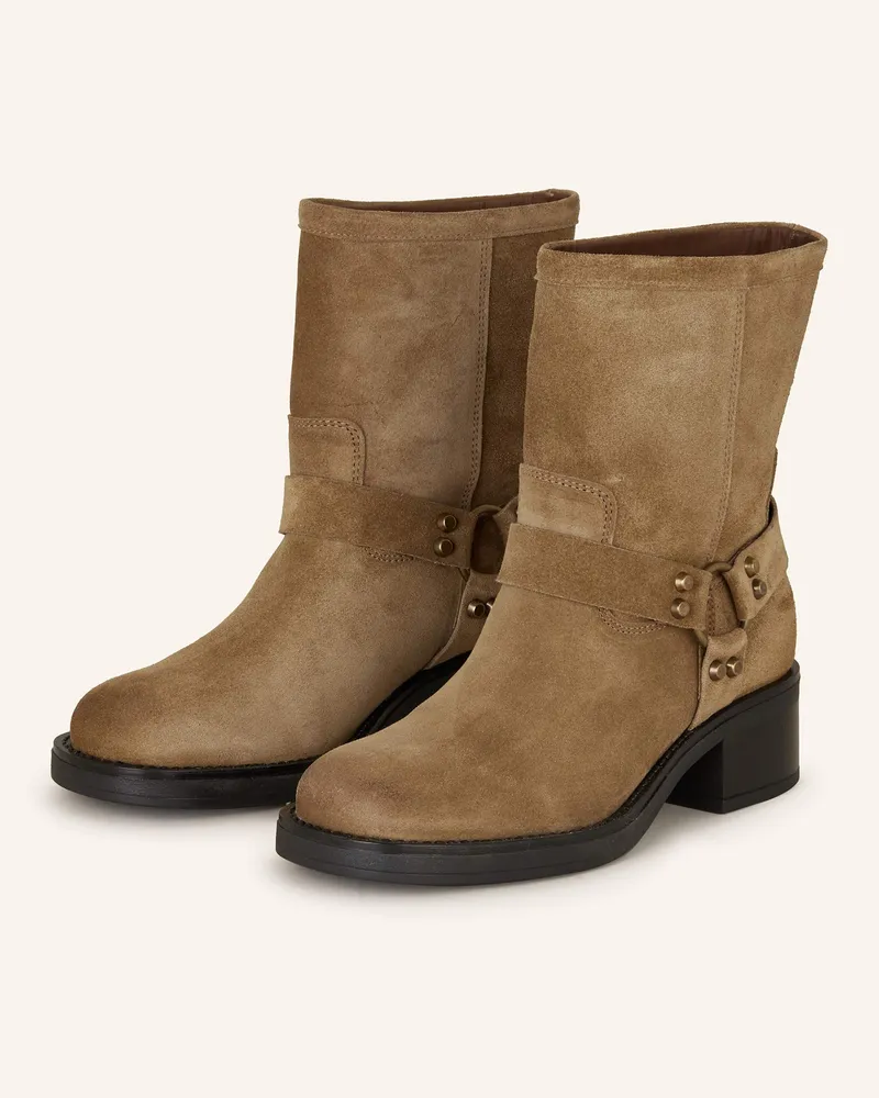 Mrs & HUGS Biker Boots Hellbraun