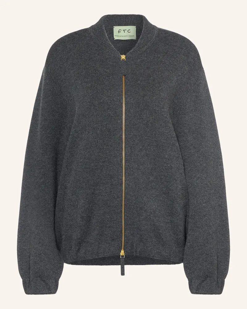 FTC Cashmere Strickjacke grau Dunkelgrau