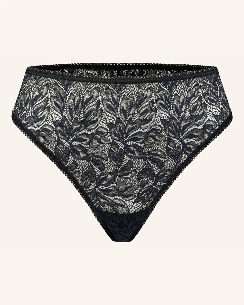 Ehrlich Textil String ICONIC LACE HIGH WAIST BRAZIL STRING Schwarz