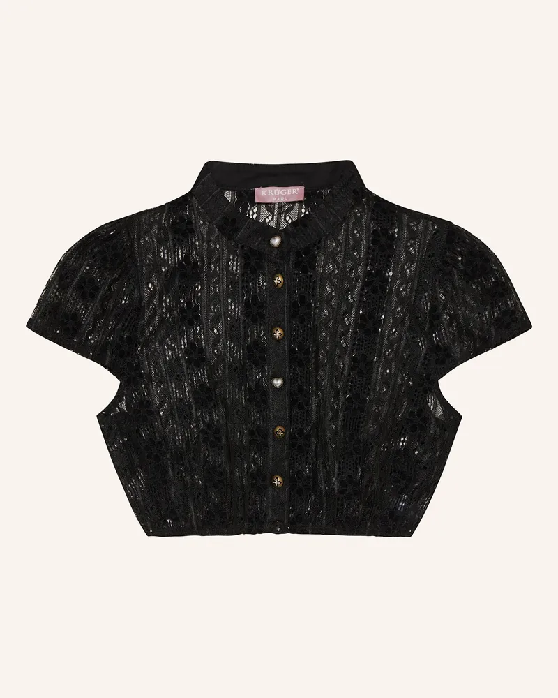 Krüger Dirndlbluse Lavina schwarz Schwarz