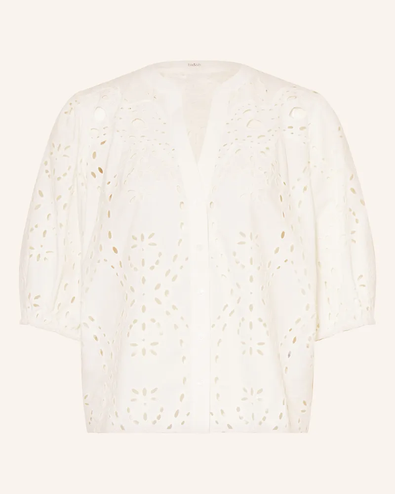 ba&sh Bluse Beatrice Aus Lochspitze weiss Ecru