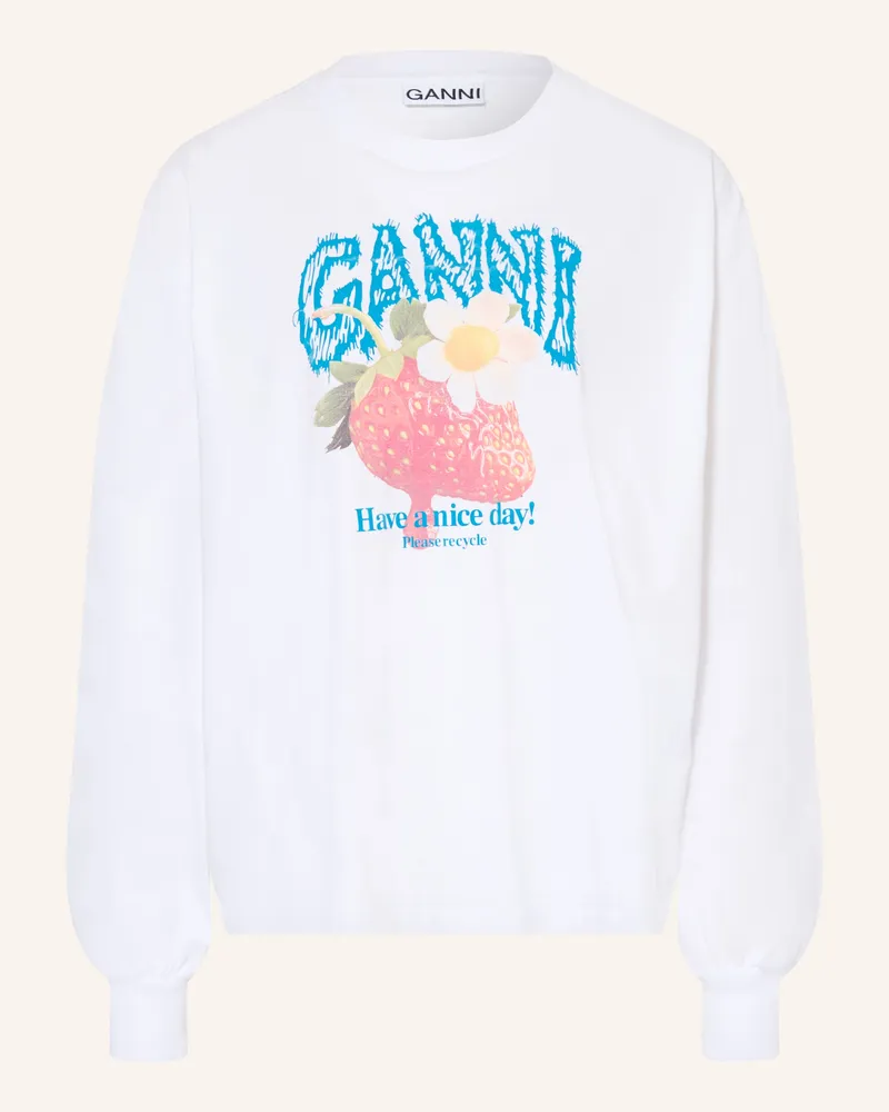 Ganni Longsleeve weiss Weiss