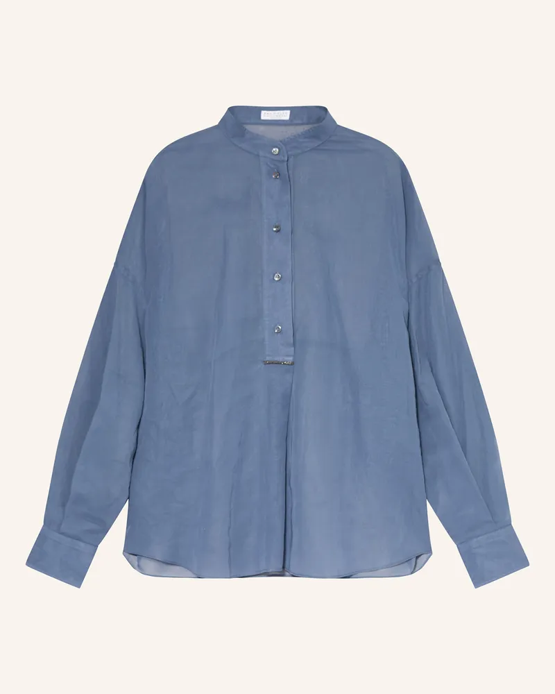Brunello Cucinelli Blusenshirt blau Blaugrau