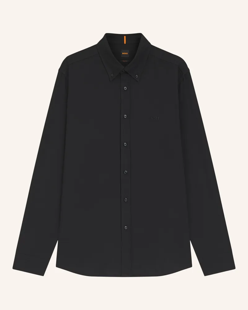 HUGO BOSS Hemd Rickert_M Regular Fit schwarz Schwarz