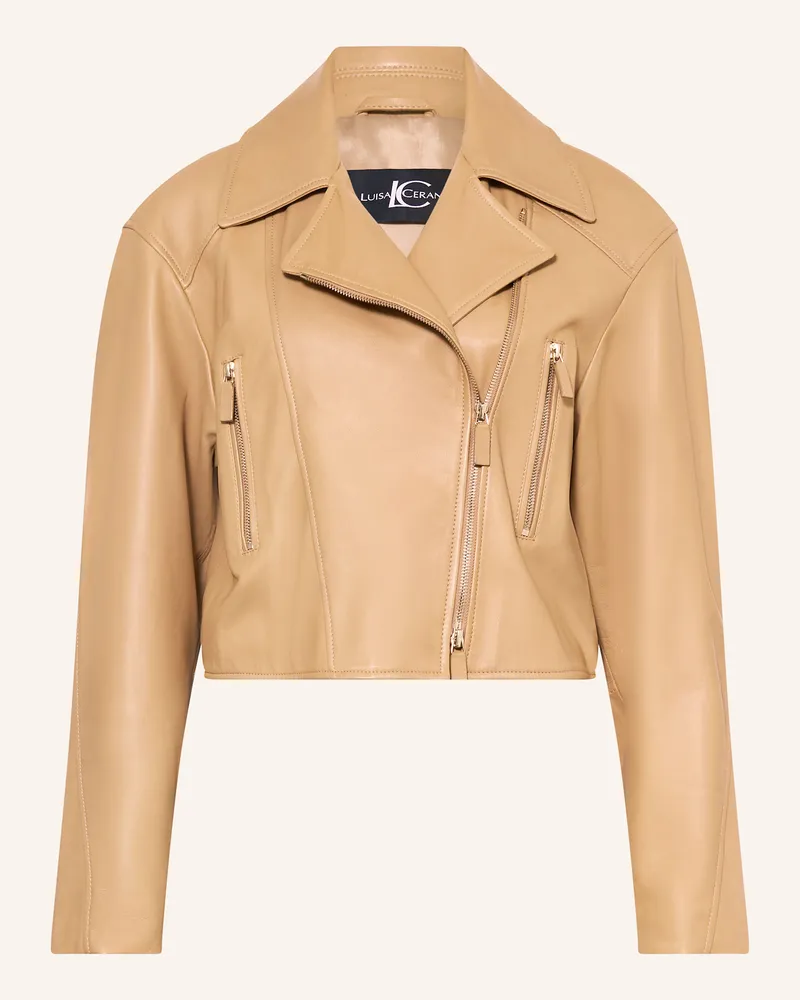 Luisa Cerano Lederjacke Camel