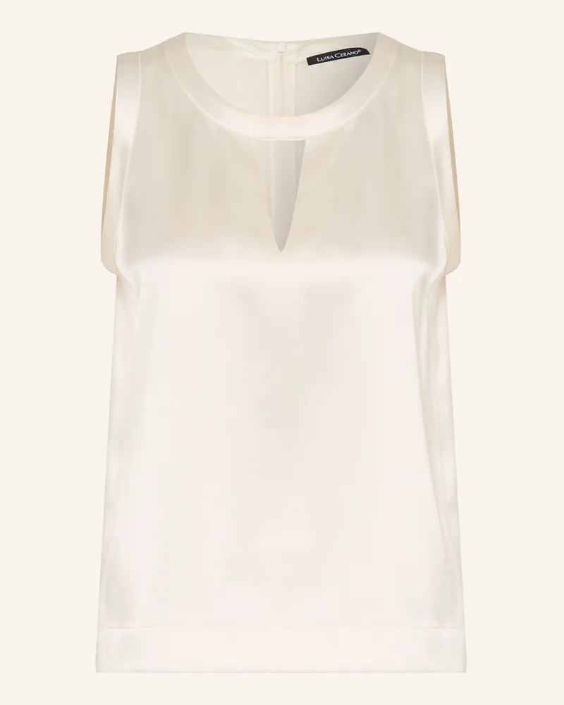 Luisa Cerano Blusentop Aus Satin weiss Creme