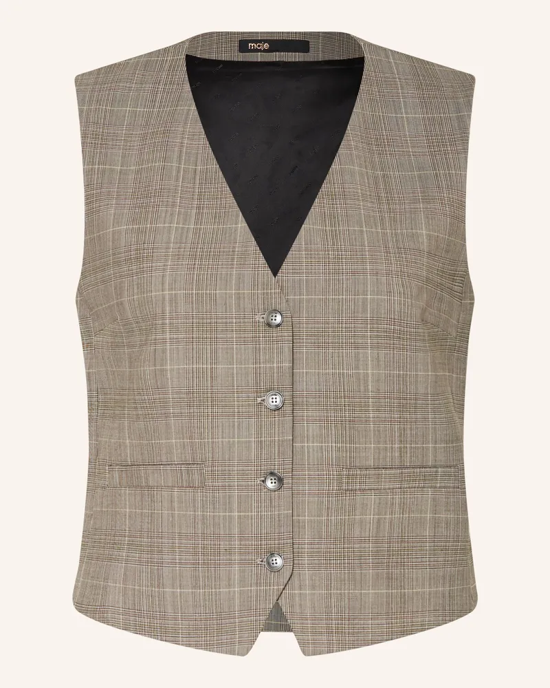 Maje Blazerweste grau Hellbraun