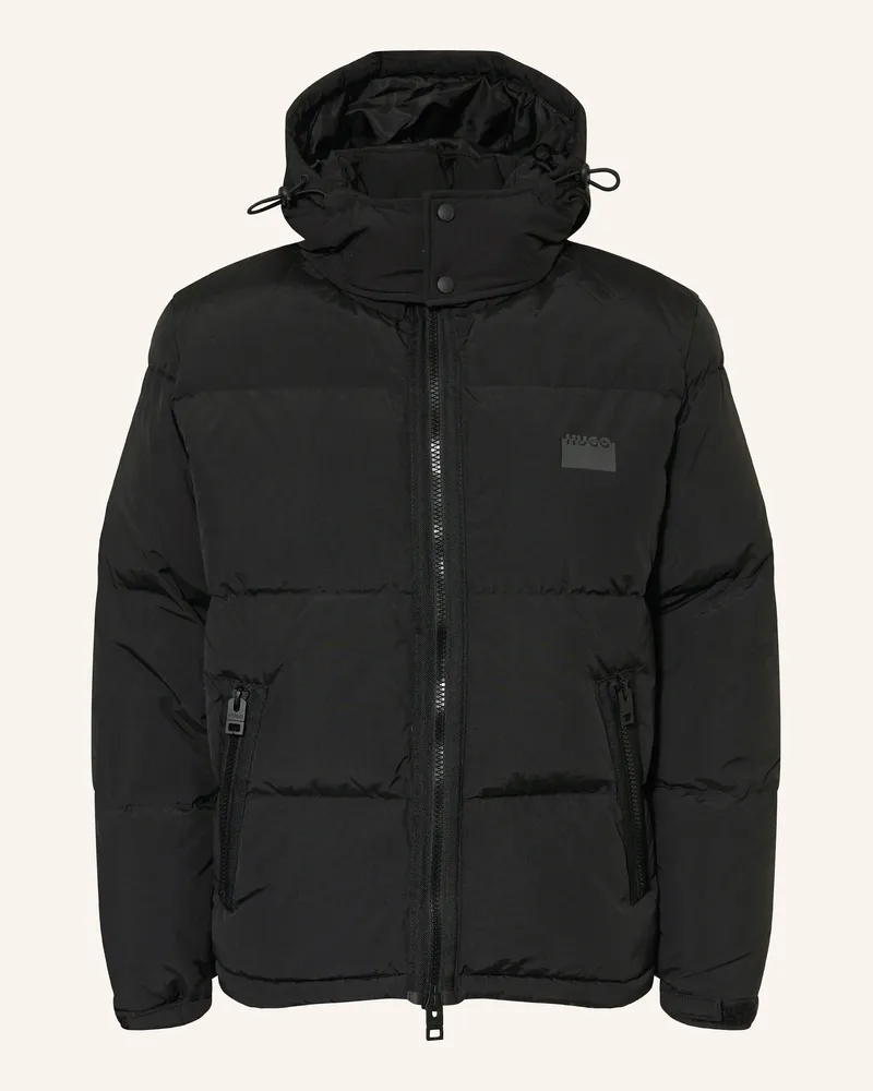 HUGO BOSS Daunenjacke Birono Mit Abnehmbarer Kapuze schwarz Schwarz