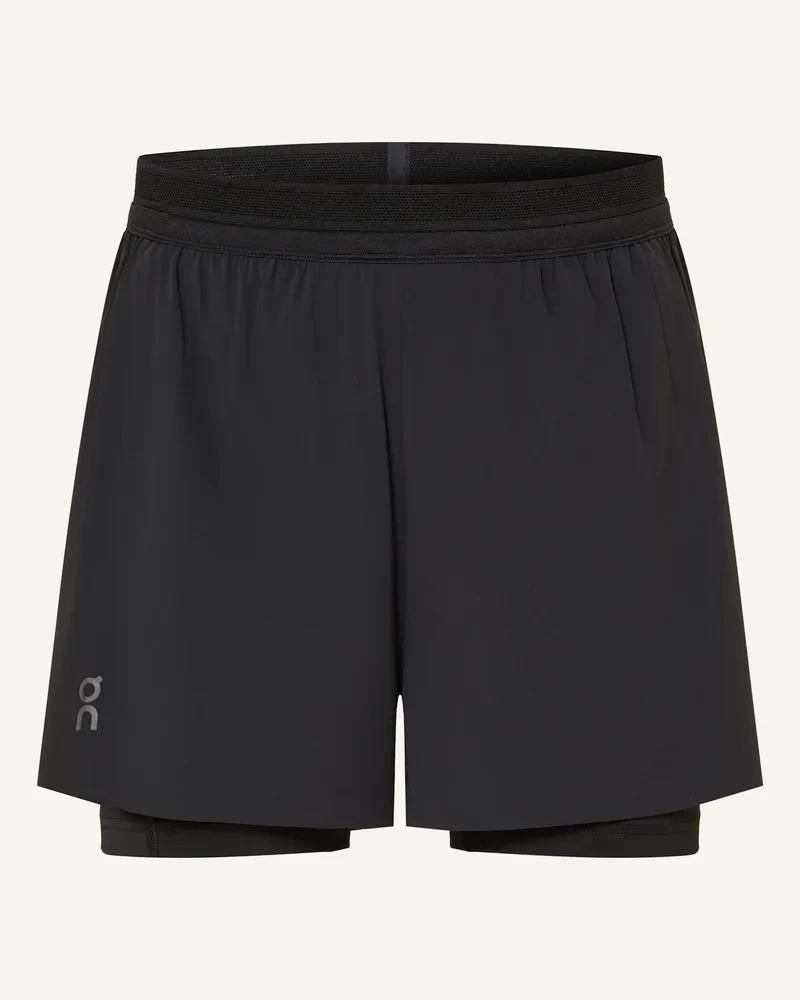 ON 2-In-1-Laufshorts 3" Performance schwarz Schwarz