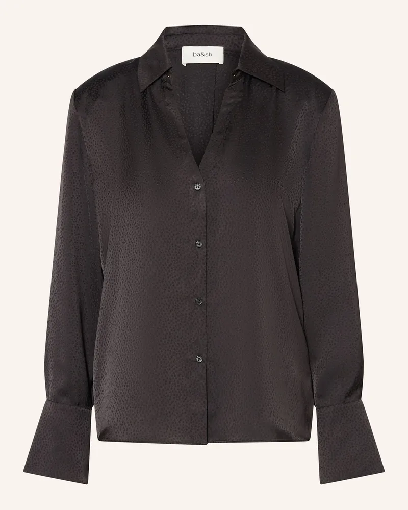 ba&sh Jacquard-Bluse ITSEY mit Schmucksteinen Schwarz