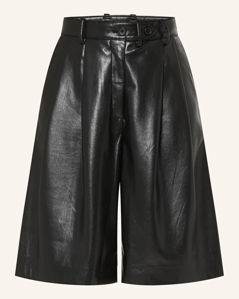 Mrs & HUGS Shorts In Lederoptik schwarz Schwarz