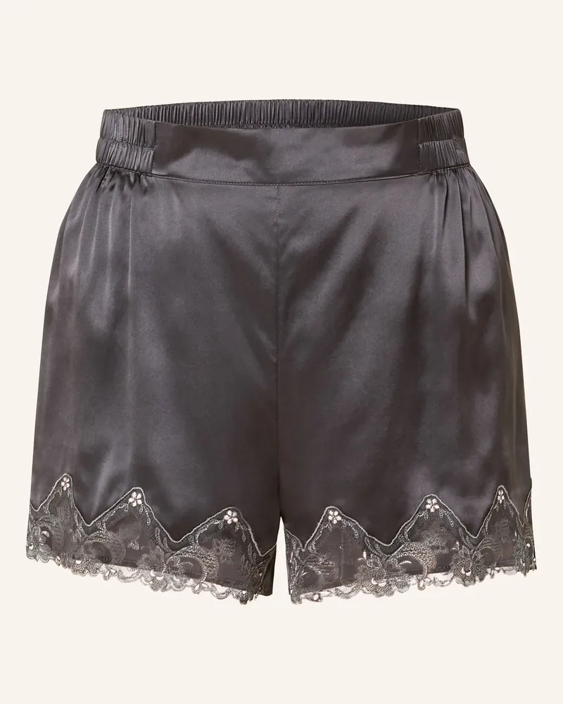 Chantelle Schlafshorts Cabaret Sauvage Aus Seide Mit Spitze grau Schwarz