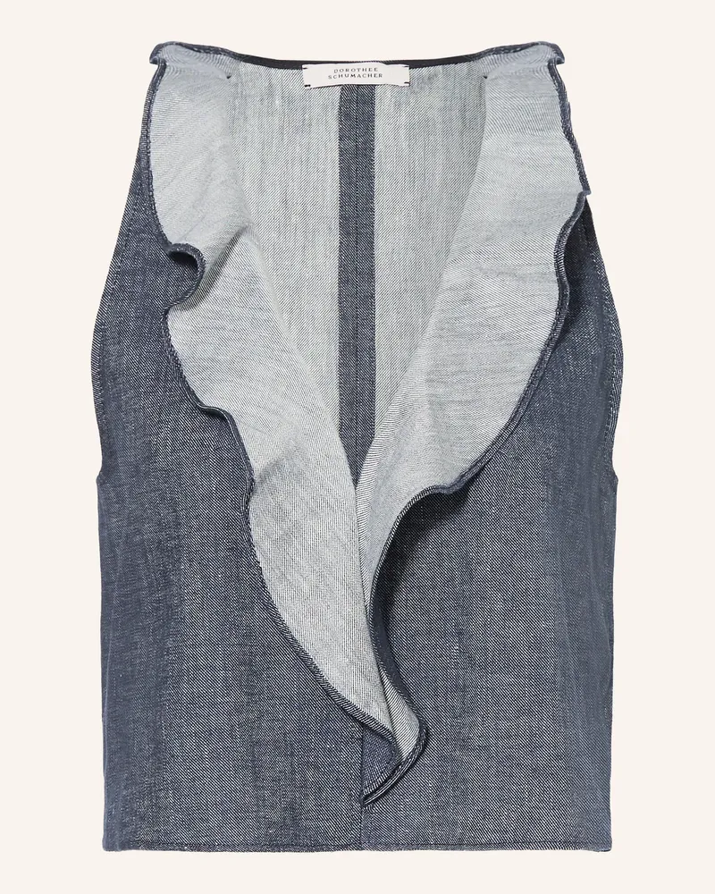 Dorothee Schumacher Blusentop Fluid Denim Mit Leinen blau Blau