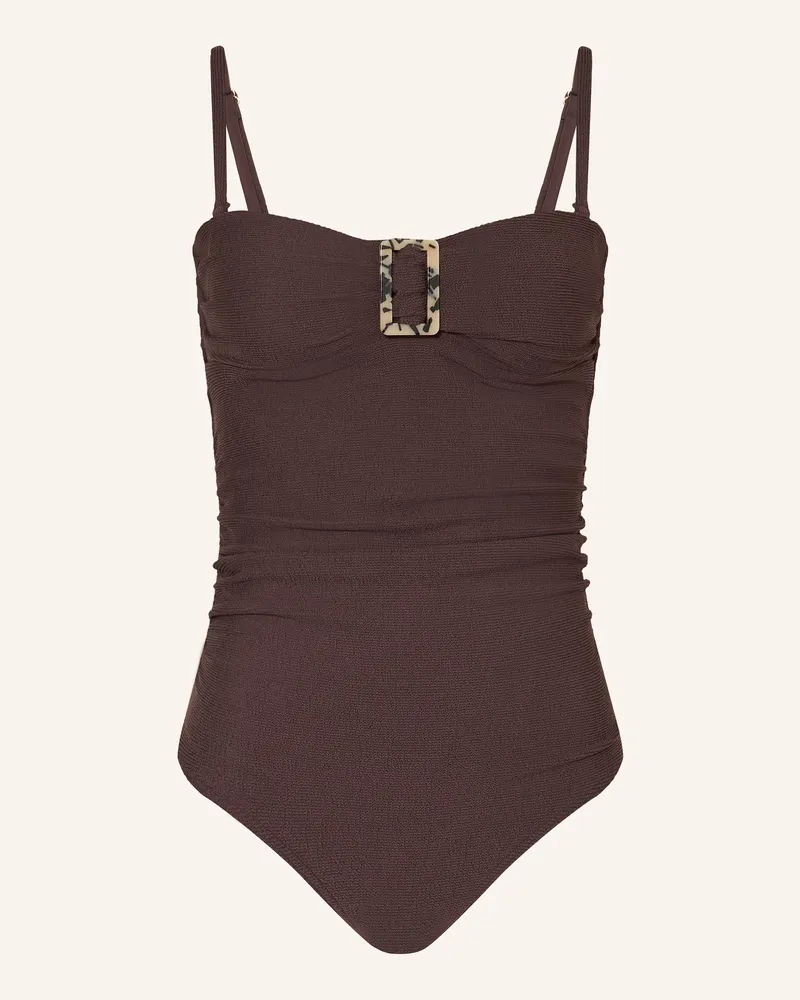 Cyell Bandeau-Badeanzug WAVY BROWN Dunkelrot