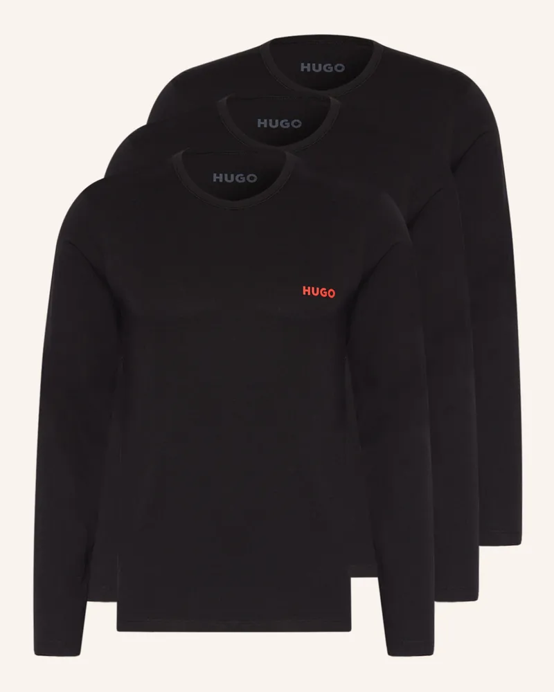 HUGO BOSS 3er-Pack Longsleeves Schwarz