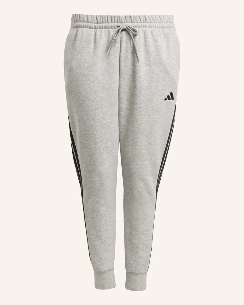 adidas ESSENTIALS 3-STRIPES FLEECE SLIM HOSE (GROSSE GRÖSSEN Schwarz
