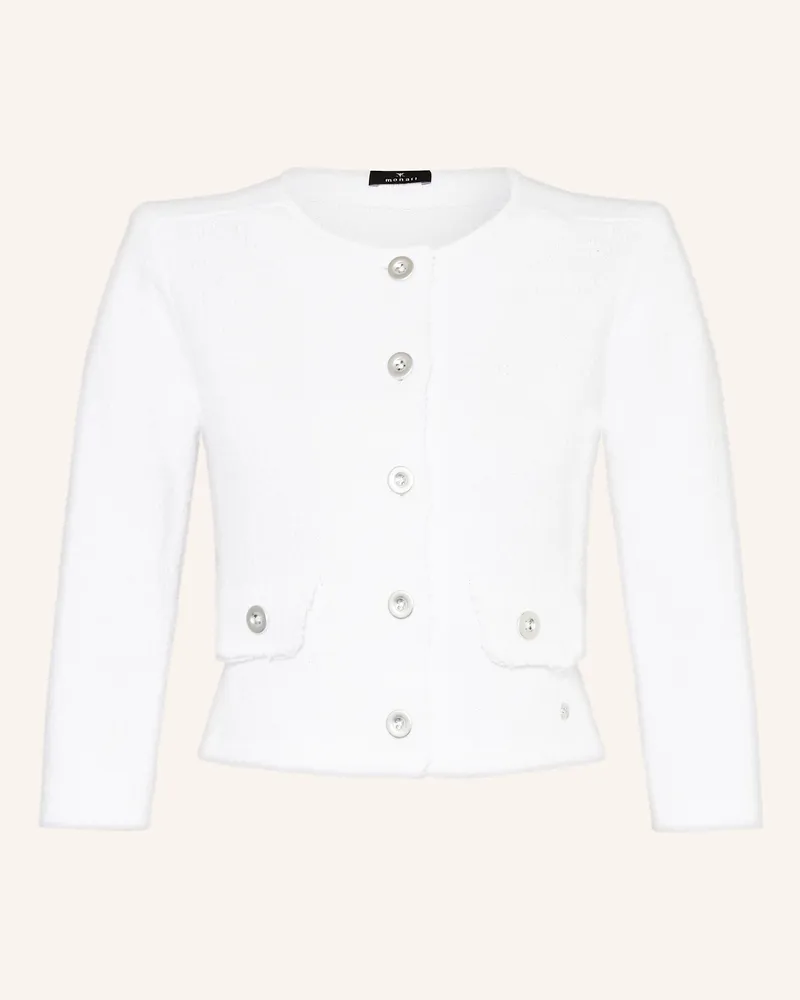 monari Bouclé-Strickjacke Weiss