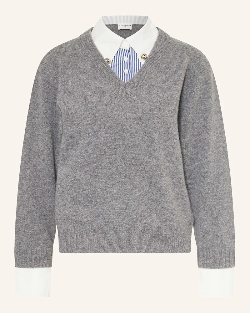 Claudie Pierlot Pullover im Materialmix Grau