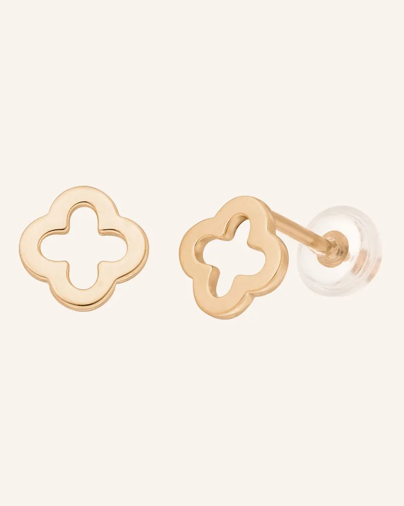 Leaf Ohrstecker Clover Aus 14 Karat Rosegold rosegold Roségold