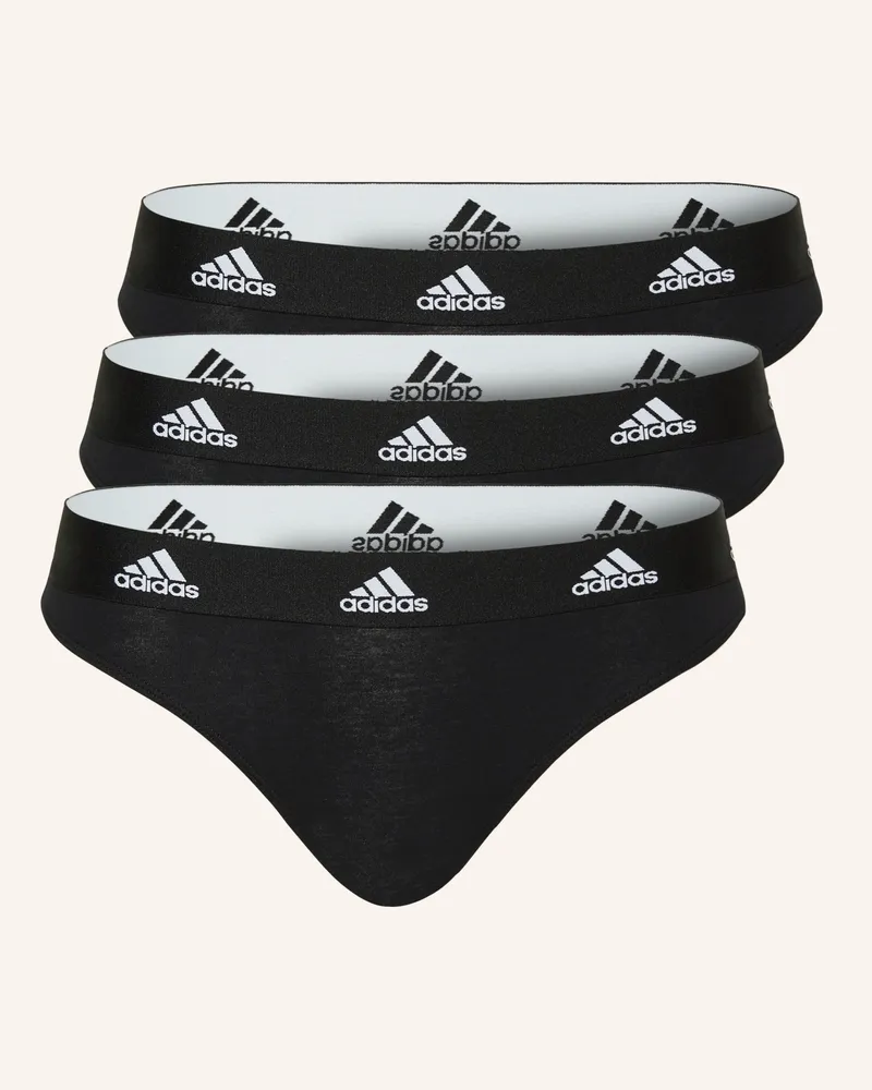 adidas 3er-Pack Strings Schwarz