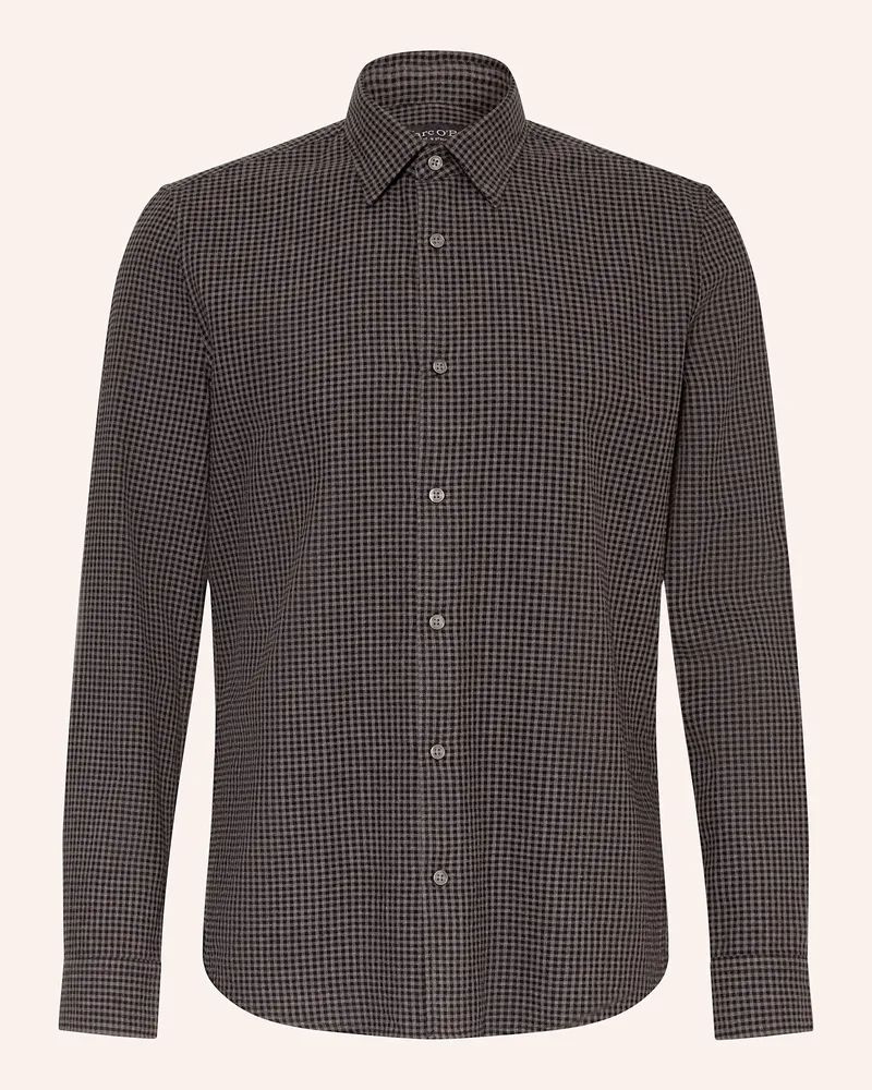 Marc O'Polo Flanellhemd Shaped Fit Dunkelgrau