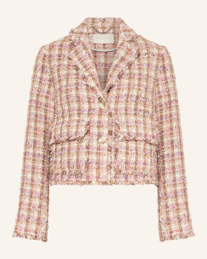 Milano Italy Tweed-Blazer Mit Glitzergarn pink Rosé