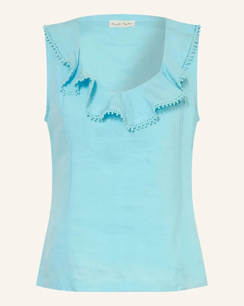 Phase Eight Top Rhona Mit Leinen blau Hellblau