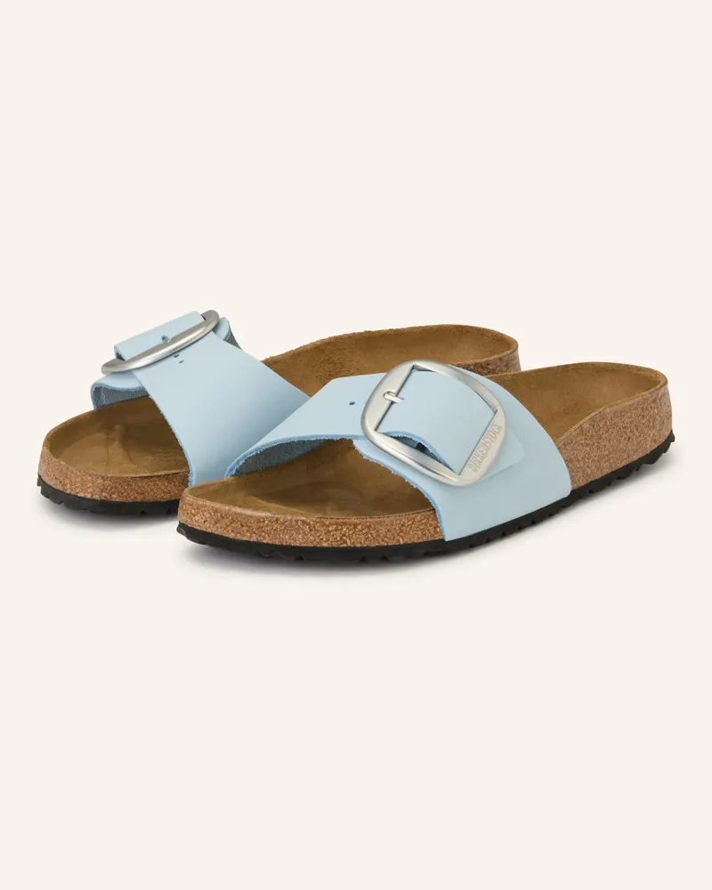 Birkenstock Pantoletten Madrid Big Buckle blau Hellblau
