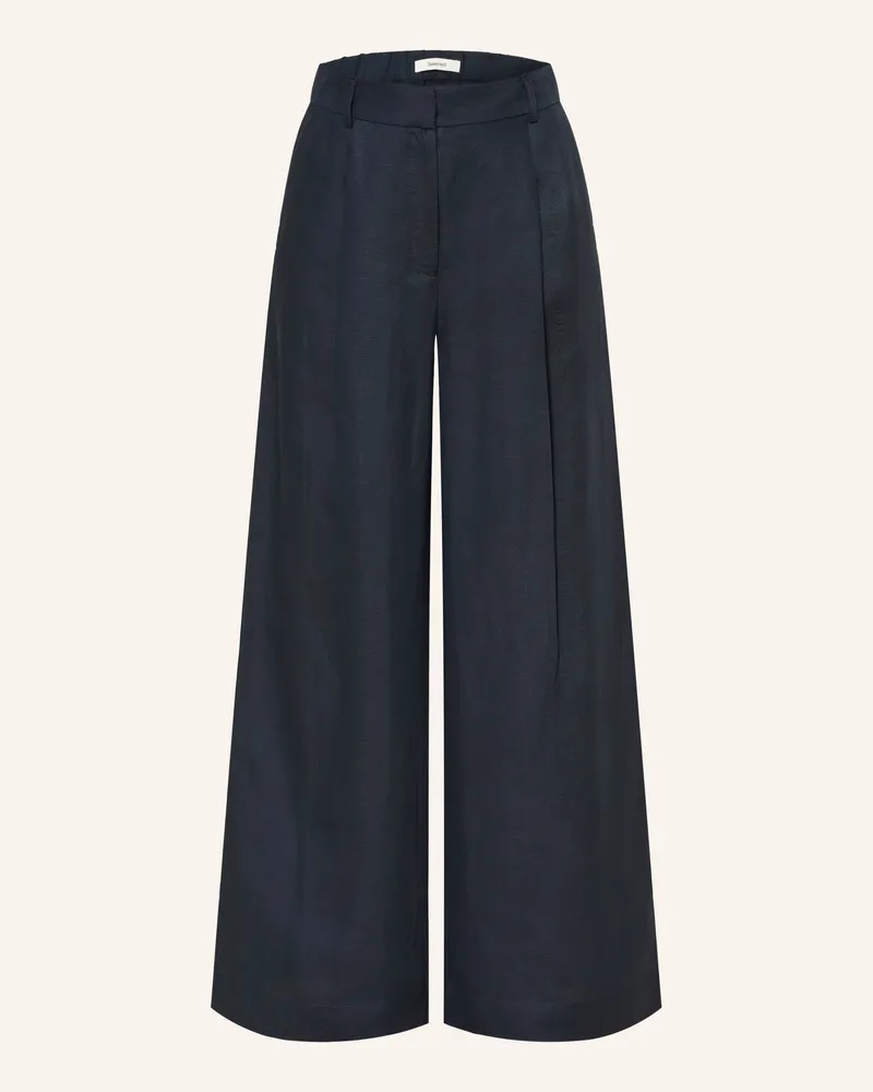 Selected Marlenehose Mit Leinen blau Dunkelblau