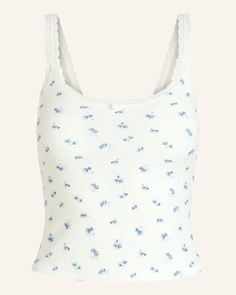 SKIMS Lounge-Top Soft Lounge Lace blau Weiss