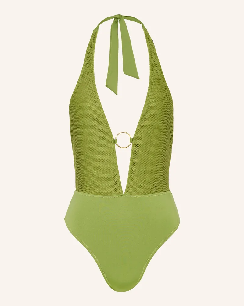 Banana Moon Neckholder-Badeanzug SUNCRES CAITITU mit Glitzergarn Hellgrün