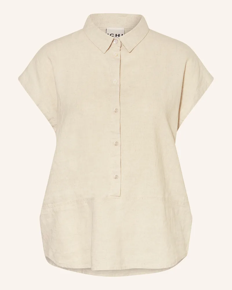 ICHI Blusentop IHLINNO mit Leinen Beige