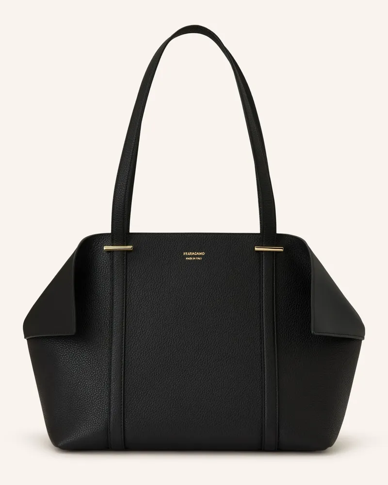 Ferragamo Shopper THE SCARF GRAINY Schwarz