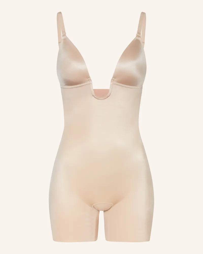 Spanx Shape-Body SUIT YOUR FANCY PLUNGE LOW-BACK MID-THIGH Beige