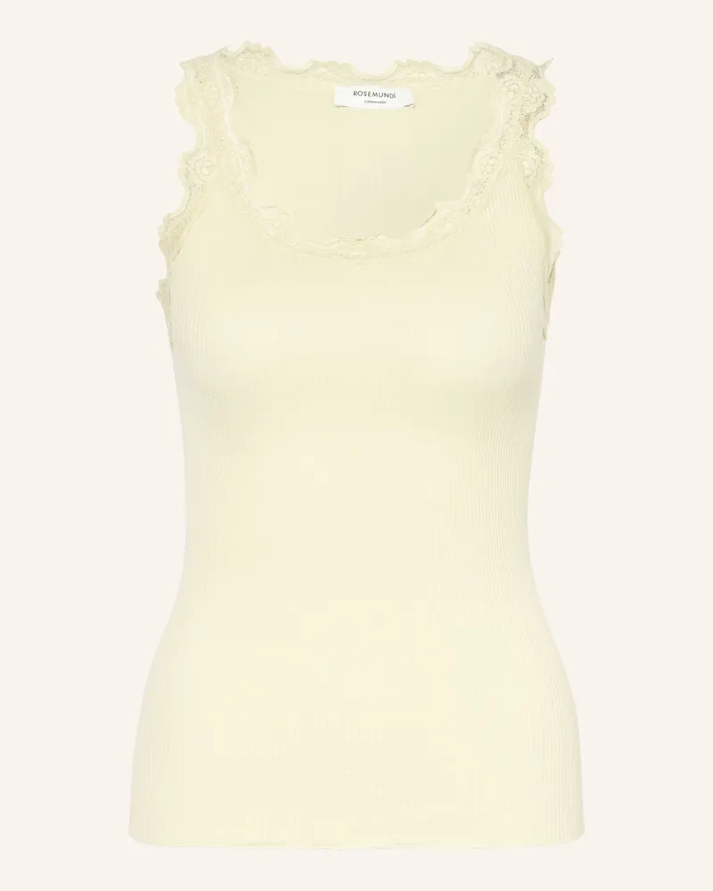 Rosemunde Seidentop BABETTE mit Spitze Gelb