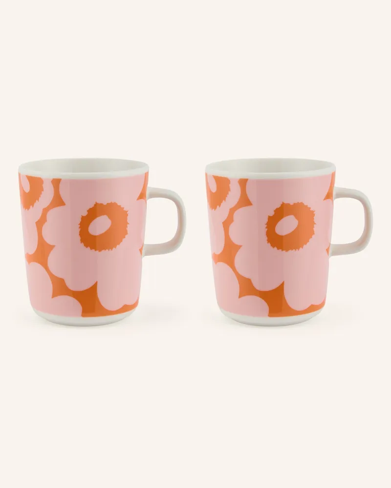 Marimekko 4-Tlg. Frühstücksset Oiva/Unikko weiss Rosa