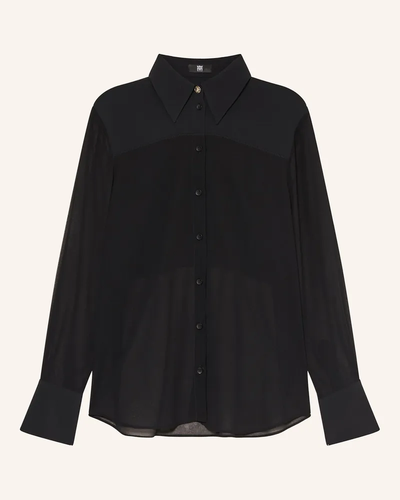 Riani Hemdbluse Mit Seide schwarz Schwarz