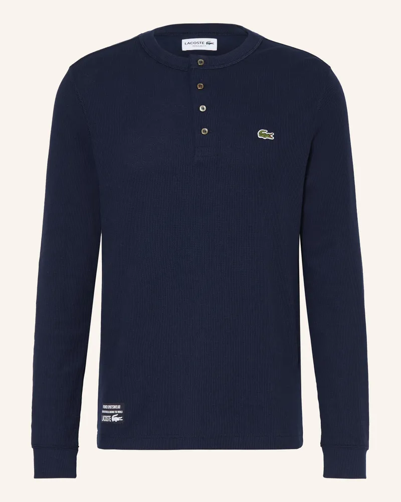 Lacoste Henley-Shirt blau Dunkelblau