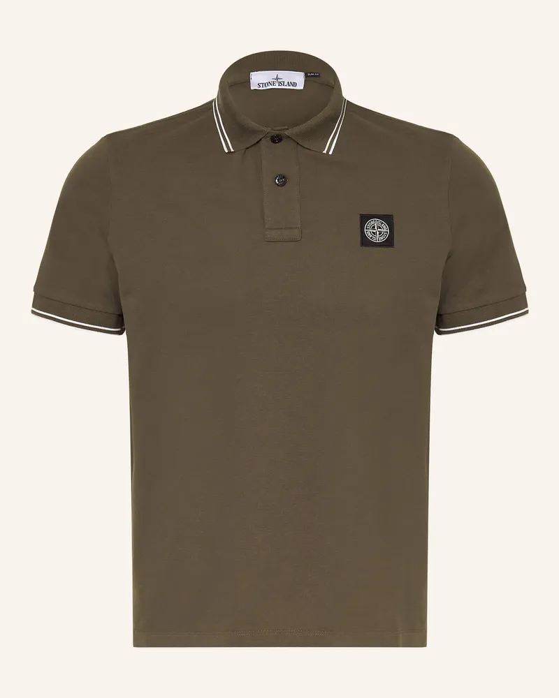 Stone Island Piqué-Poloshirt gruen Khaki