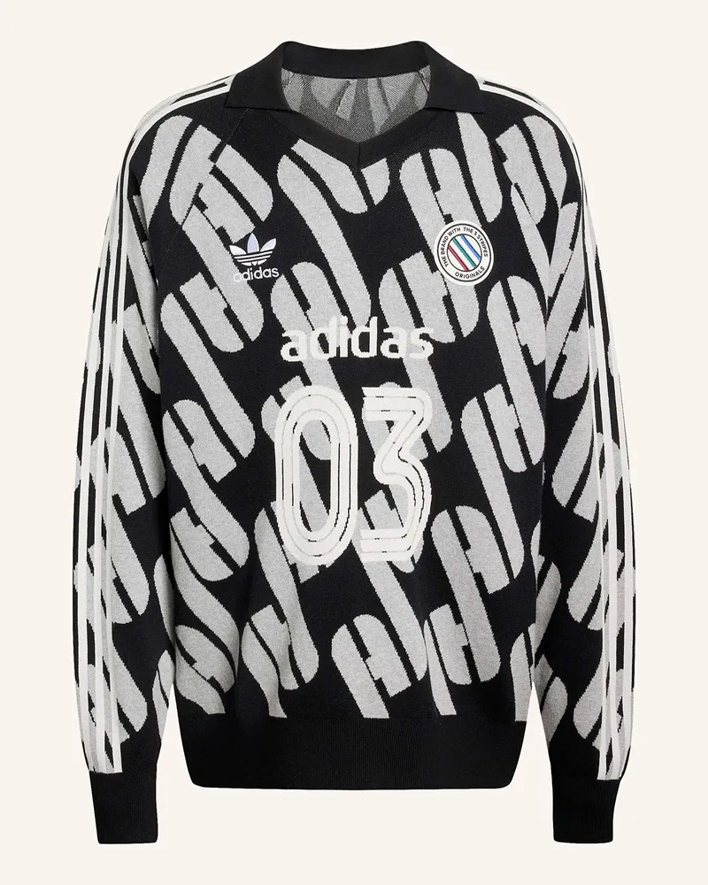 adidas Strick-Poloshirt ADICOLOR BLOKECORE UNISEX Schwarz