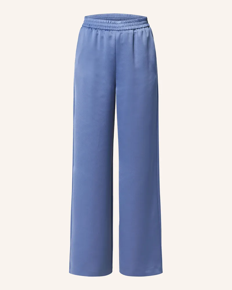 MAX&Co. Marlenehose aus Satin Blau
