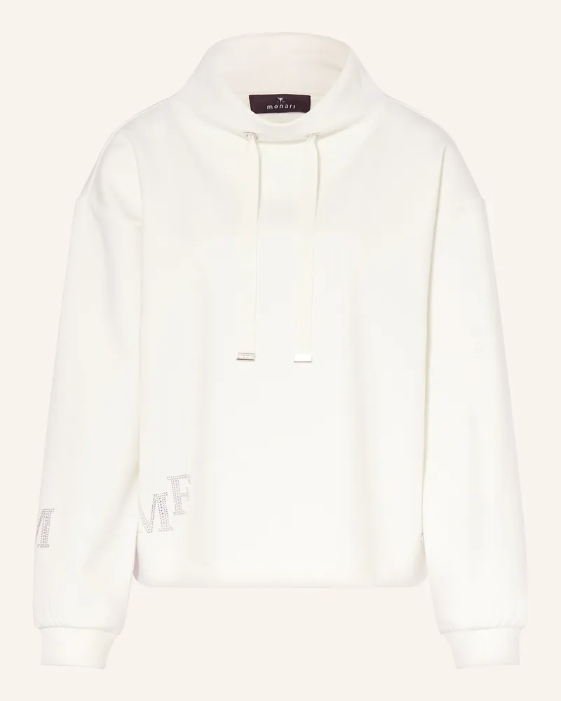 monari Sweatshirt mit Schmucksteinen Weiss