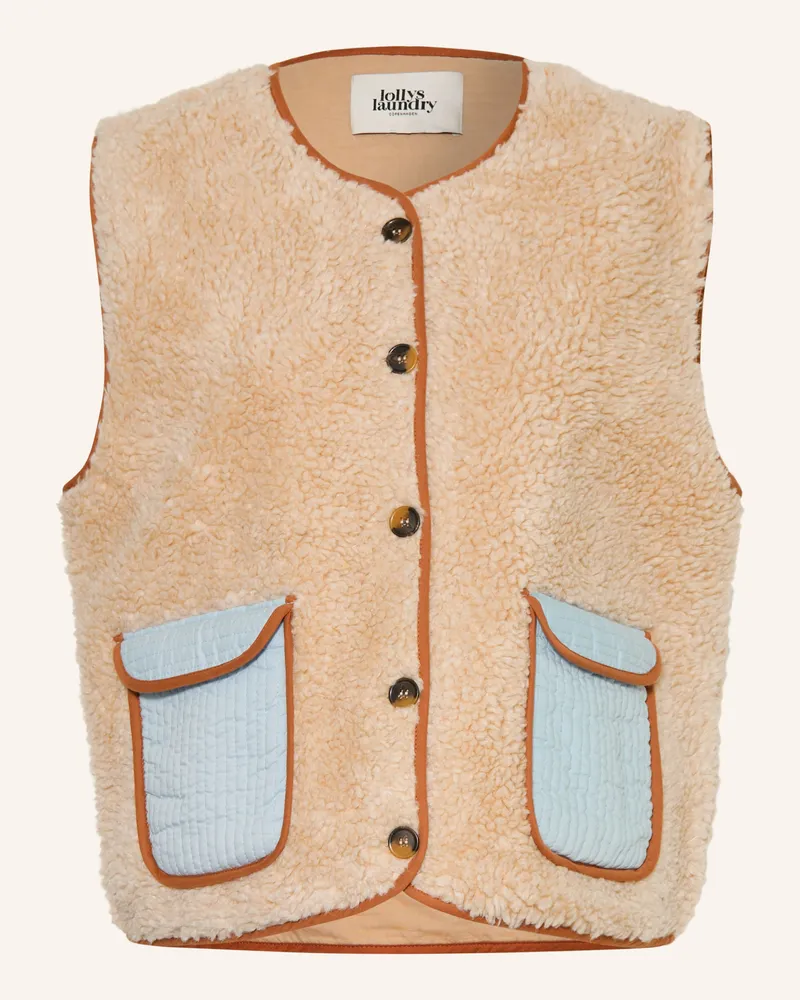 Lollys Laundry Kunstfell-Weste Jacell orange Beige