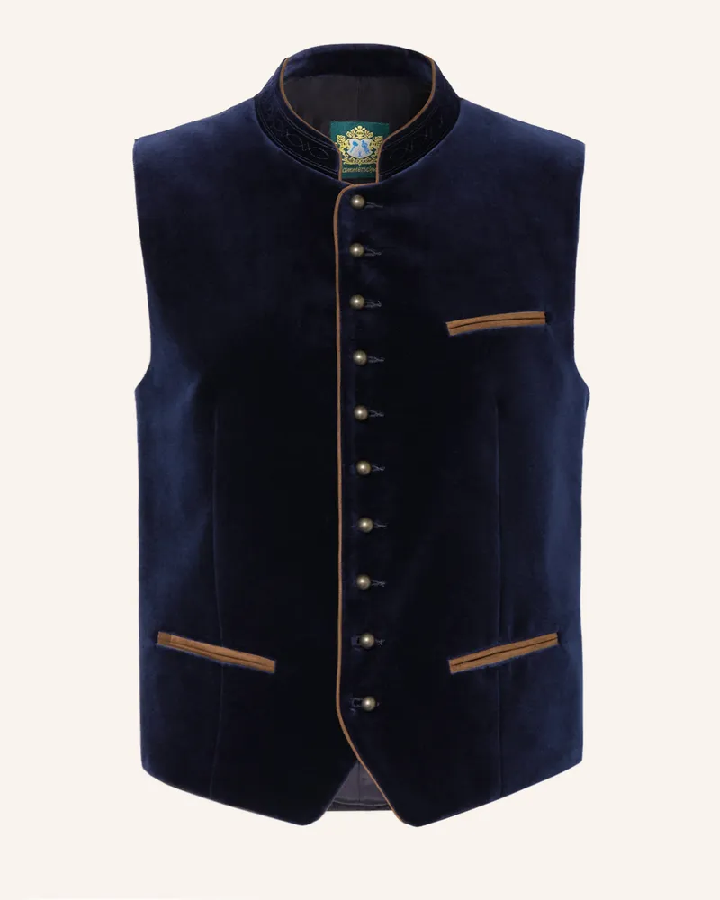Hammerschmid Trachtenweste Albrecht Aus Samt blau Dunkelblau