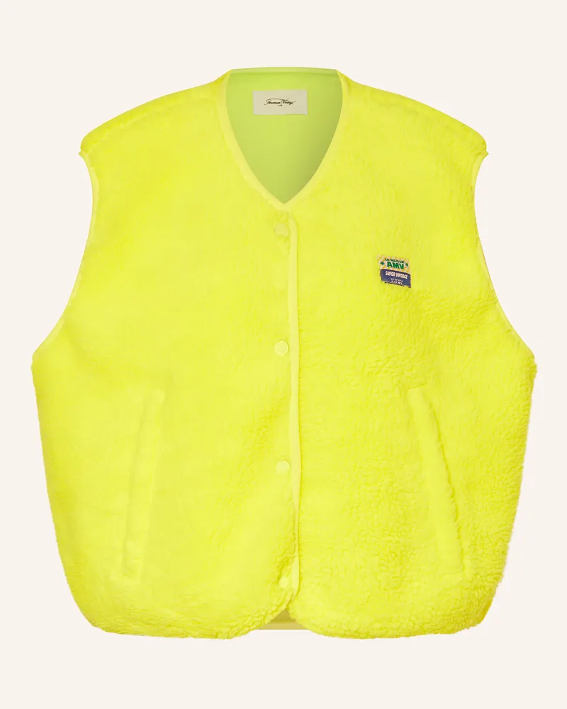 American Vintage Teddyfell-Weste Neongelb