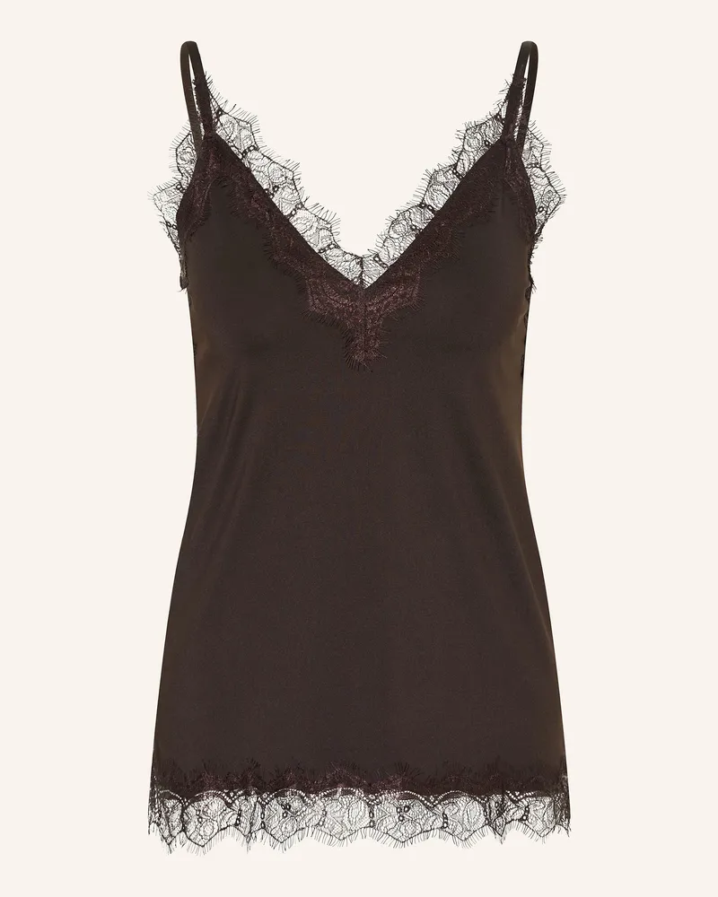 Rosemunde Top BILLIE mit Spitze Dunkelbraun