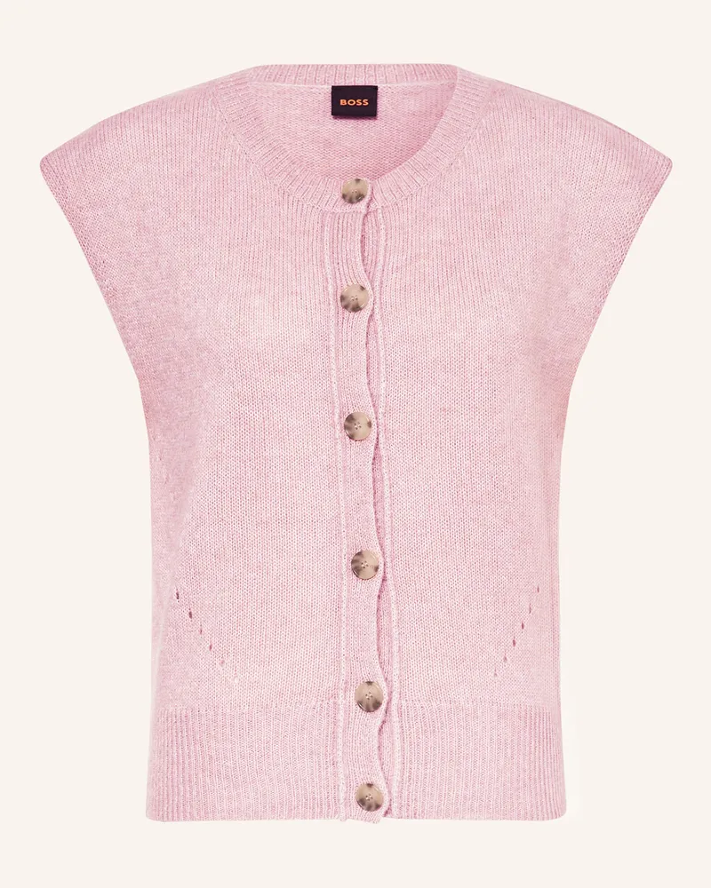 HUGO BOSS Strickjacke Foldrerio lila Rosé